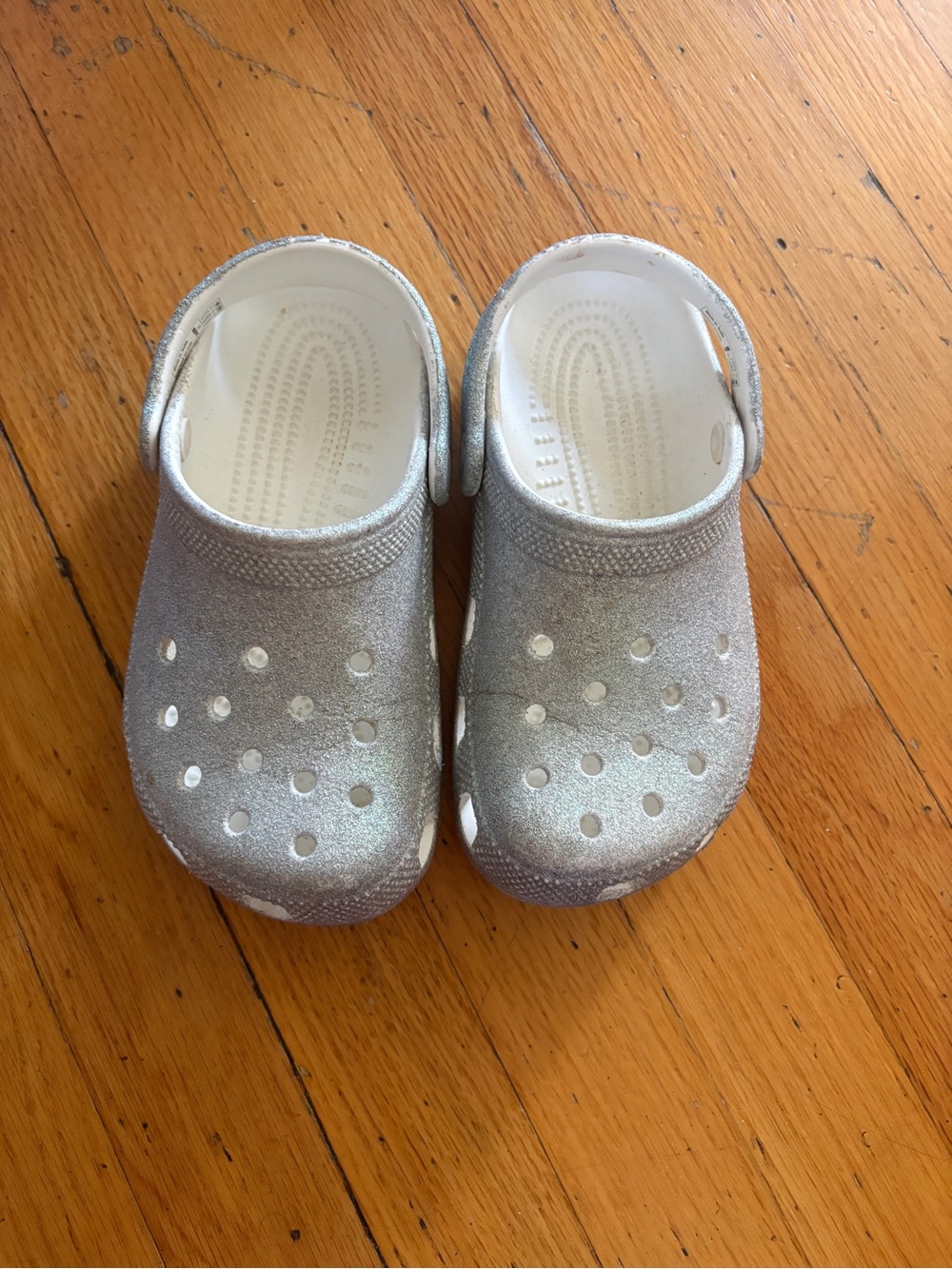 Crocs Kids White Glitter Clog - Lightweight Comfort